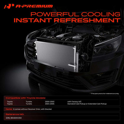 A/C Condenser w/ Bracket for Toyota Tundra (2000–2005) 884600C050, 3296