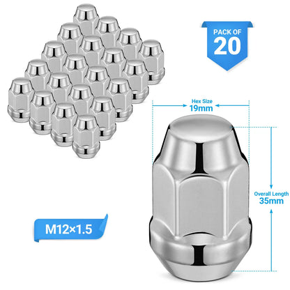 Lug Nut Set for Chevrolet Camaro/Corvette/Impala/Malibu/Captiva (M12x1.5)