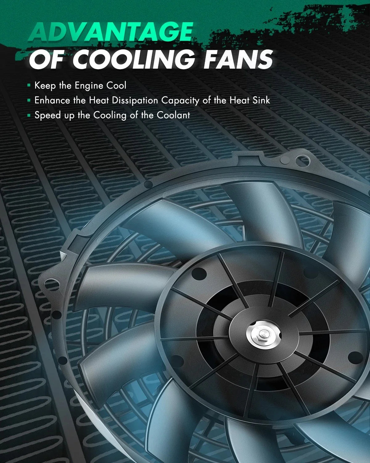 Cooling Fan for Land Rover LR2 (2008–2014) FA70943 Black