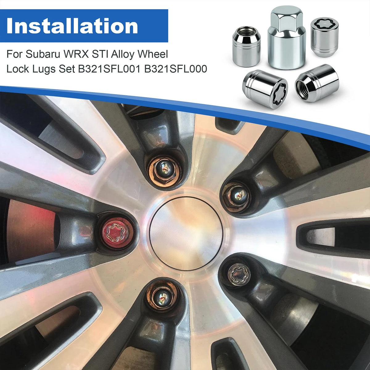 Alloy Wheel Lock Lugs Kit for Subaru WRX STI Forester Legacy Outback