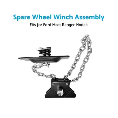 Heavy Duty Spare Wheel Tyre Winch Winder Assembly for Ford Ranger (2012-2023)