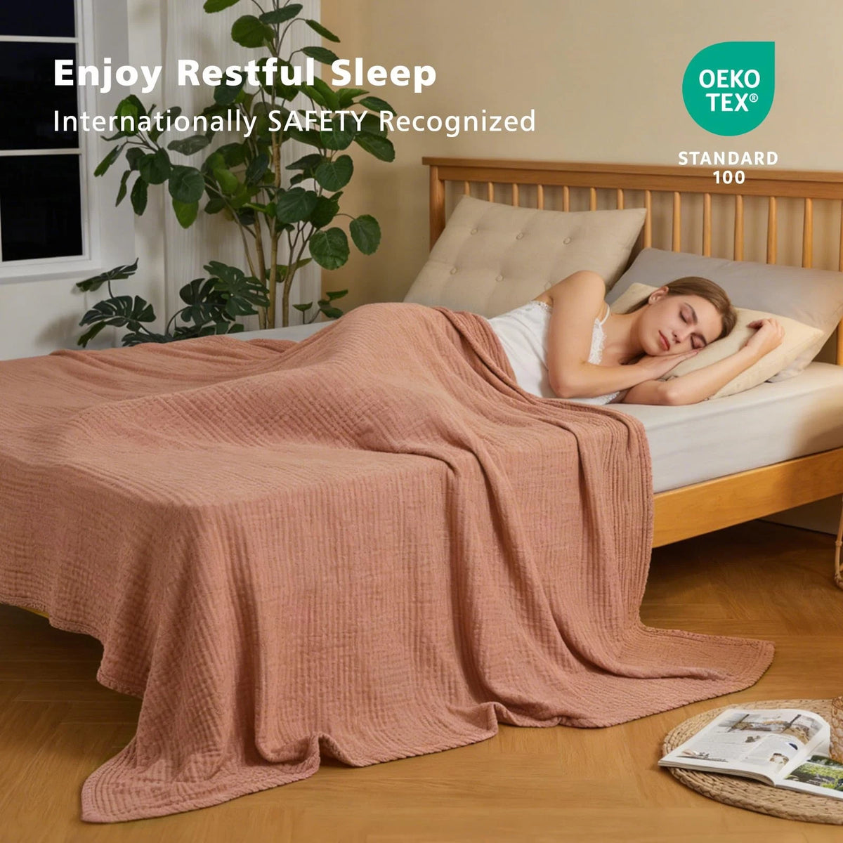 Cotton Muslin King Blanket for Bed Layering (Breathable, Soft, Light)
