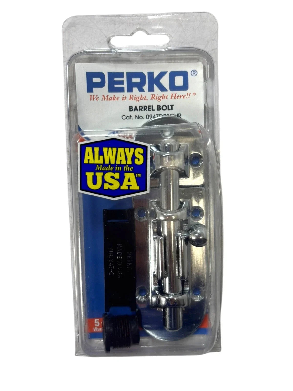Perko 0947DP2CHR Chrome Plated Bronze Marine Barrel Bolt for Marine (N/A)
