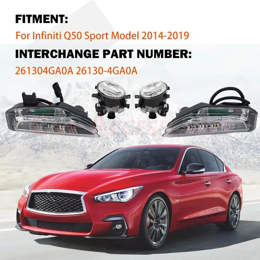 LED Bumper Fog Lamp Turn Signal Light for Infiniti Q50 Q50S (2014–2020)