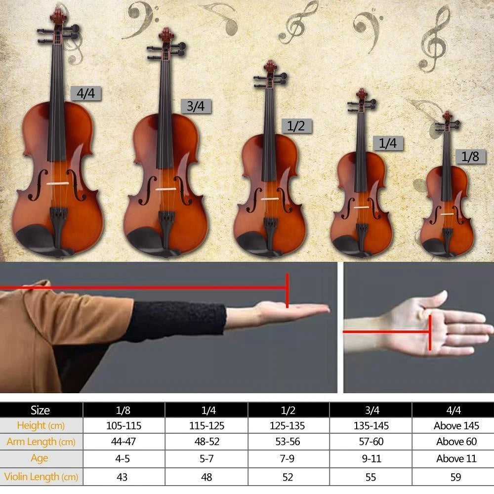 4/4 Acoustic Violin with Case and Bow for Christmas Gift