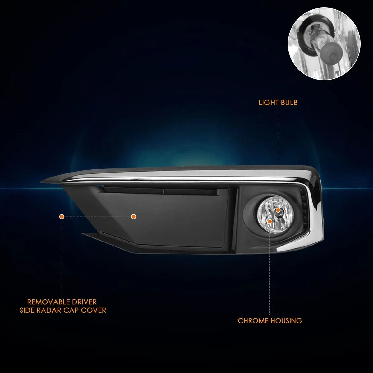 Clear Lens Front Driving Fog Lights Set for Honda Civic (2019–2020)
