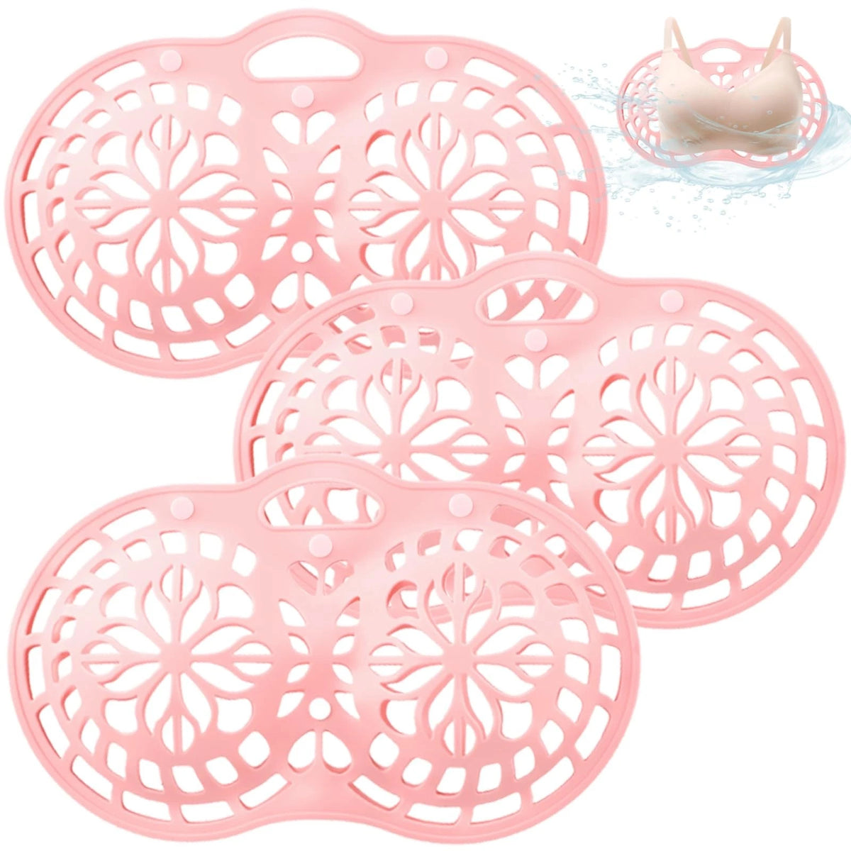 3PCS Bra Washing Bags for Laundry, Silicone Lingerie Bags