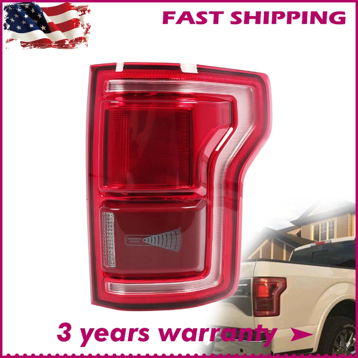 Passenger Side LED Tail Light for Ford F150 (2015–2017) RH, HL3Z-13404-D, FO2801259
