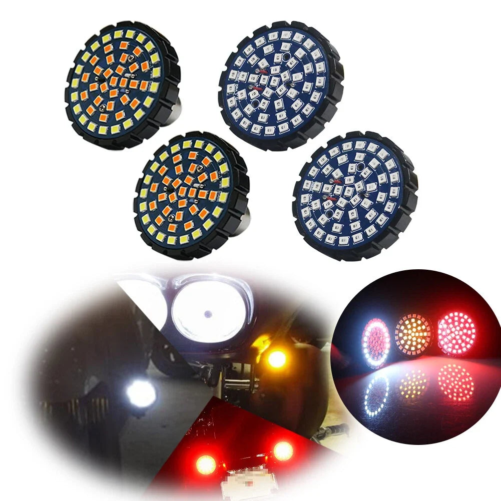 Set of 2 Amber LED Bullet Shape Turn Signal Lights for Harley Davidson