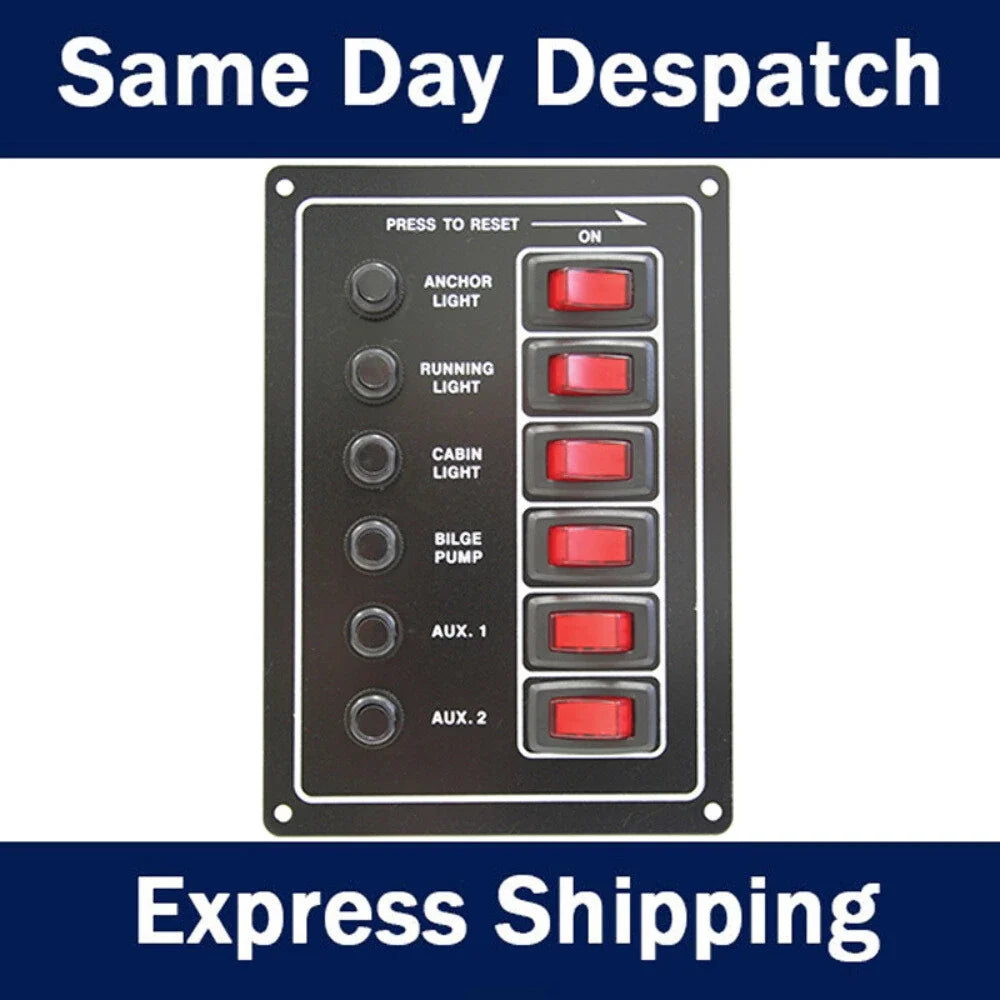 6 Switch Circuit Breaker Panel for Universal Applications (12 Volt)
