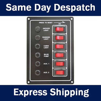 6 Switch Circuit Breaker Panel for Universal Applications (12 Volt)
