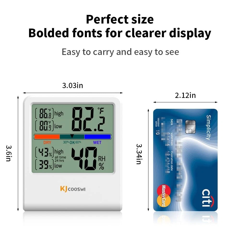 Digital Thermometer Hygrometer for Indoor Use