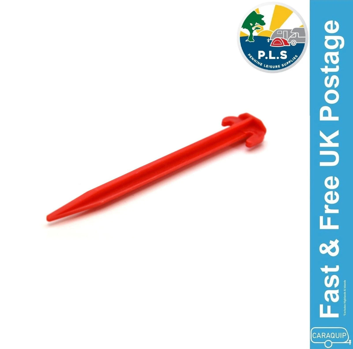 Pack of 100 Red Plastic Tent Pegs for Caravan Motorhome (6002600)