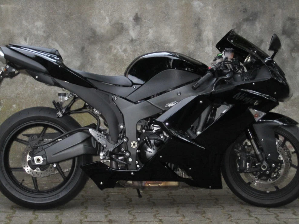 Gloss Black Fairing Kit for Kawasaki Ninja ZX6R (2007–2008) 636 Injection