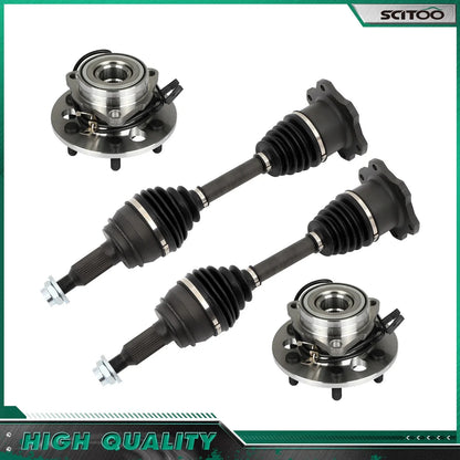 Front CV Axle Shaft + Wheel Hub Bearing for Chevy Tahoe Yukon K2500 Escalade (1995–2006)