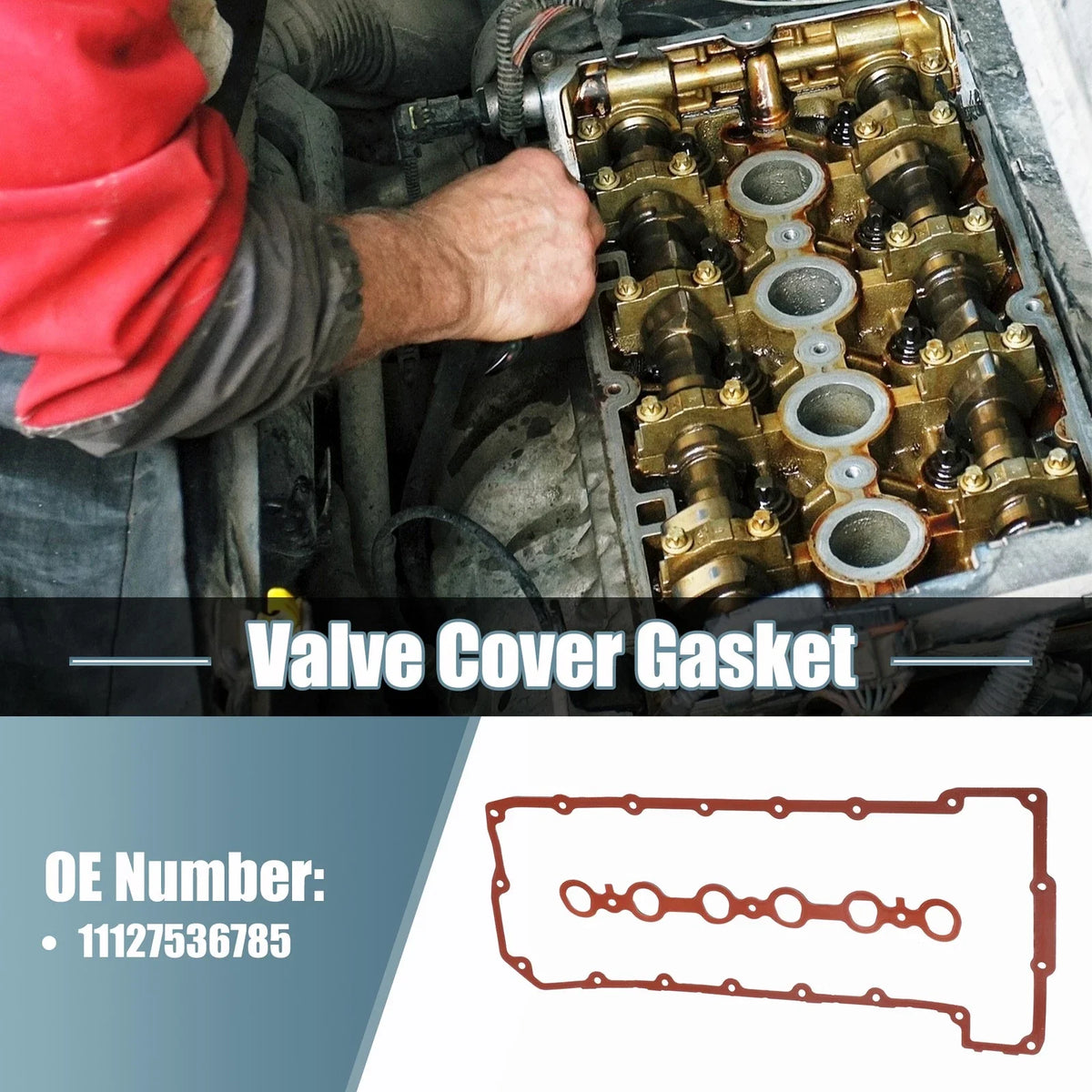 Set of 1 Valve Cover Gasket NO.11127536785 for BMW E90 E91 (2006)