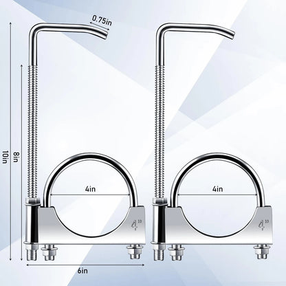 2X 4 Inch Universal Exhaust Clamp for