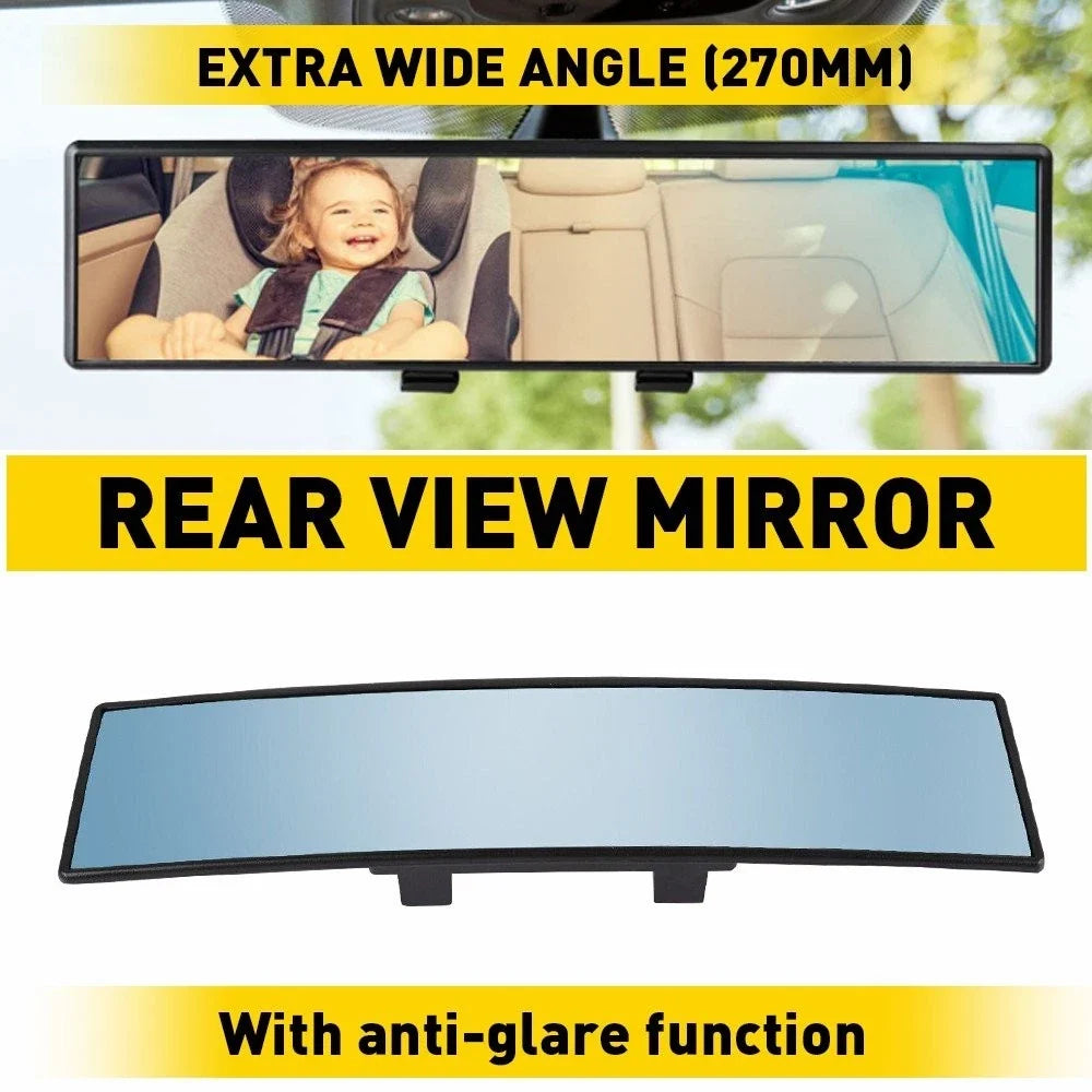 270MM Wide Convex Clip-On Rear View Mirror for Universal Fit (B EXV)
