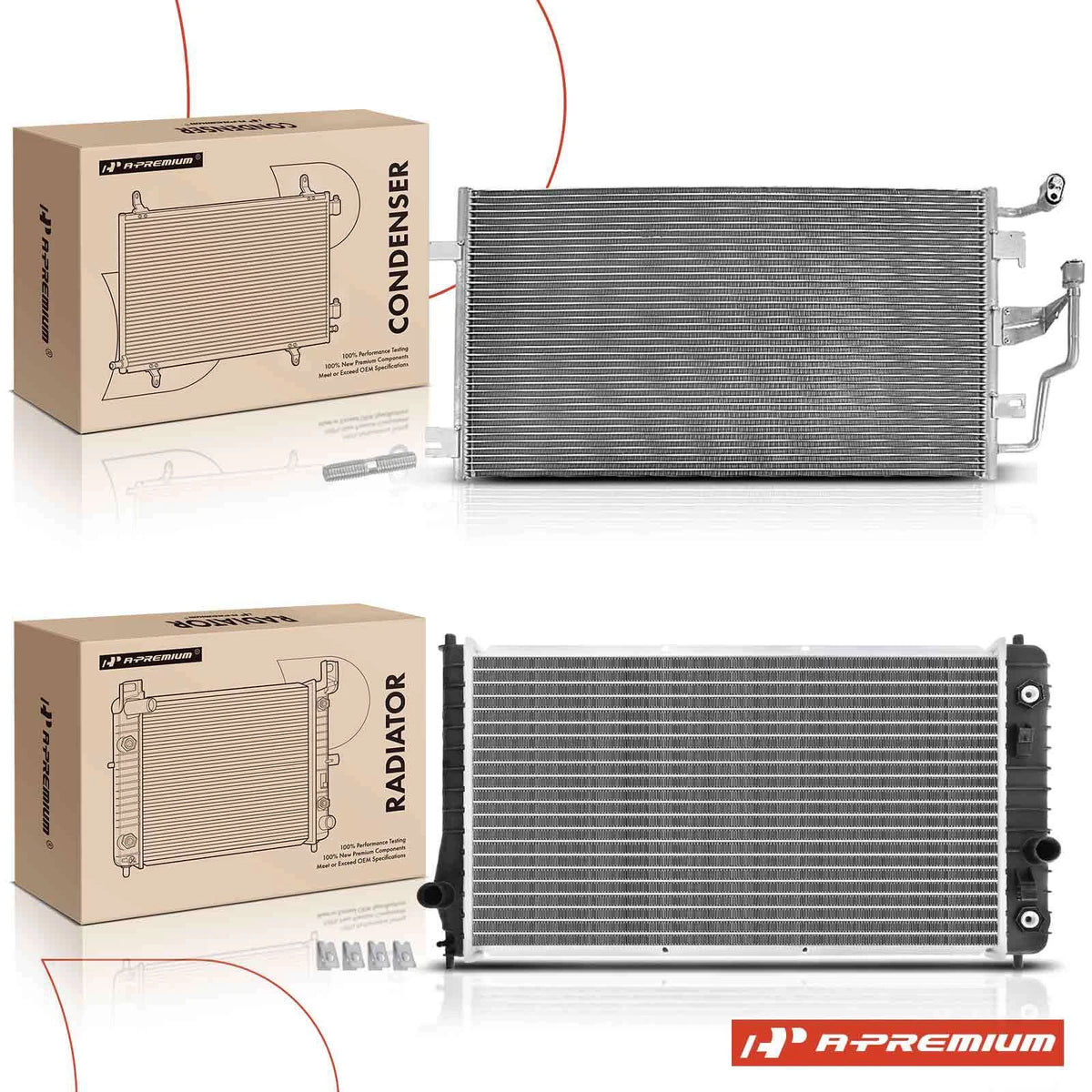 Cooling Kit for Pontiac Sunfire (2002–2005) - Radiator & AC Condenser, 22724215, 4612, 94846, 52473168, 52494197