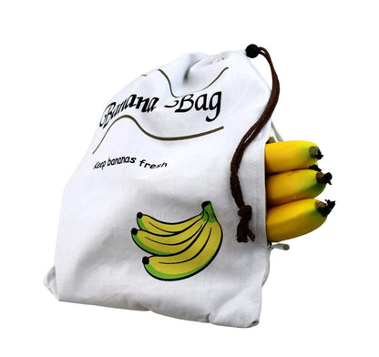 Banana Storage Drawstring Bag with Side Zipper - Beige