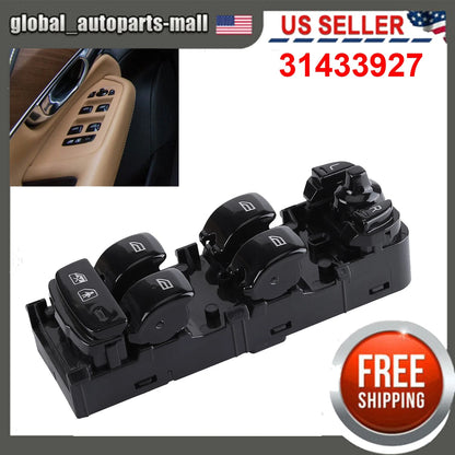 Front Left Driver Door Master Lock Window Switch for Volvo S90 V90 (2017–2023) 31433927