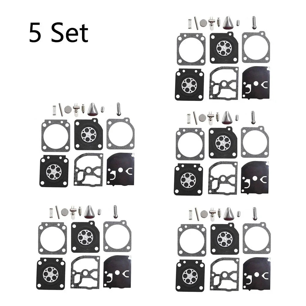 Set of 5 Carburetor Kits for Husqvarna 113LD, 123C & Stihl 020, 020T