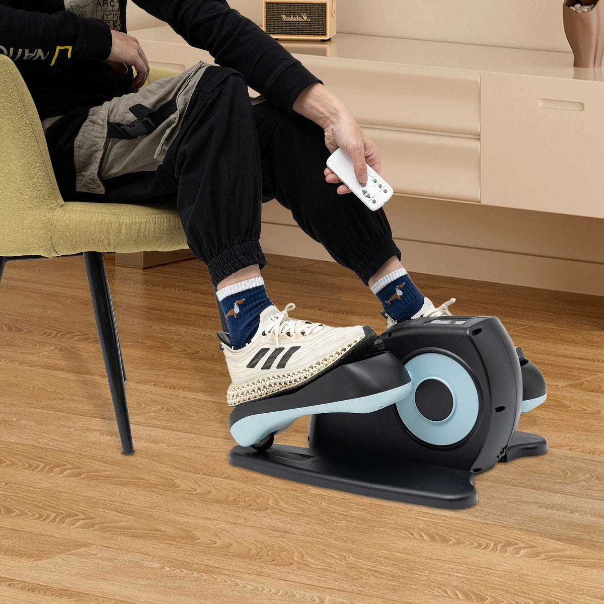 Under Desk Elliptical Pedal Exerciser with Remote & LCD
