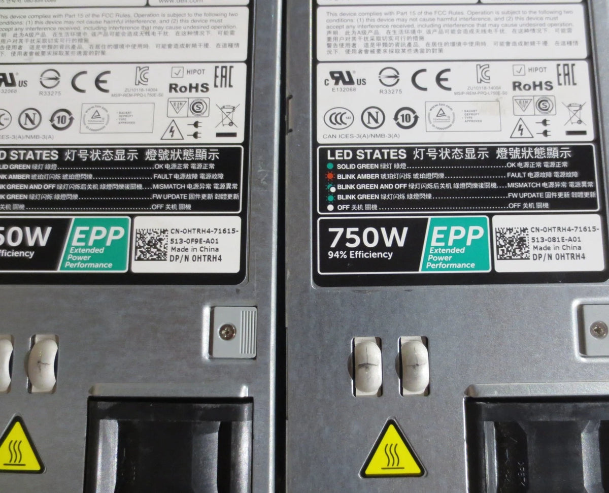 2X Dell L750E-S0 750W Server Power Supply (0HTRH4)