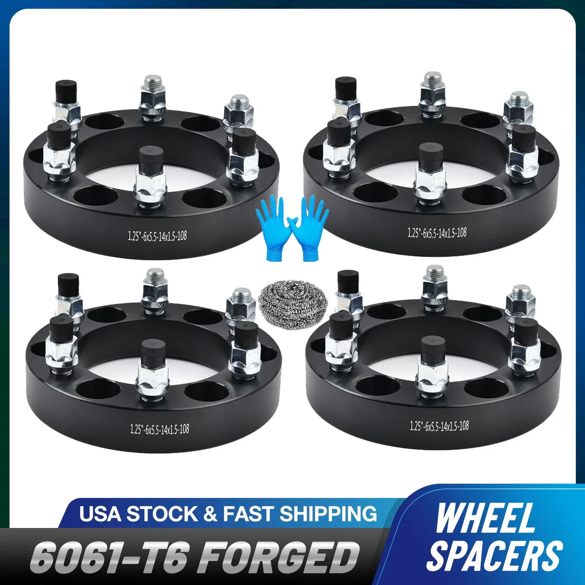 Set of 4 Wheel Spacers 1.25" 6x5.5 for Chevy Silverado 1500, Cadillac Escalade