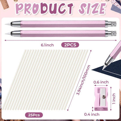 28 Pcs Chalk Pencil Refillable Cartridge Set for Sewing Tailors Chalk