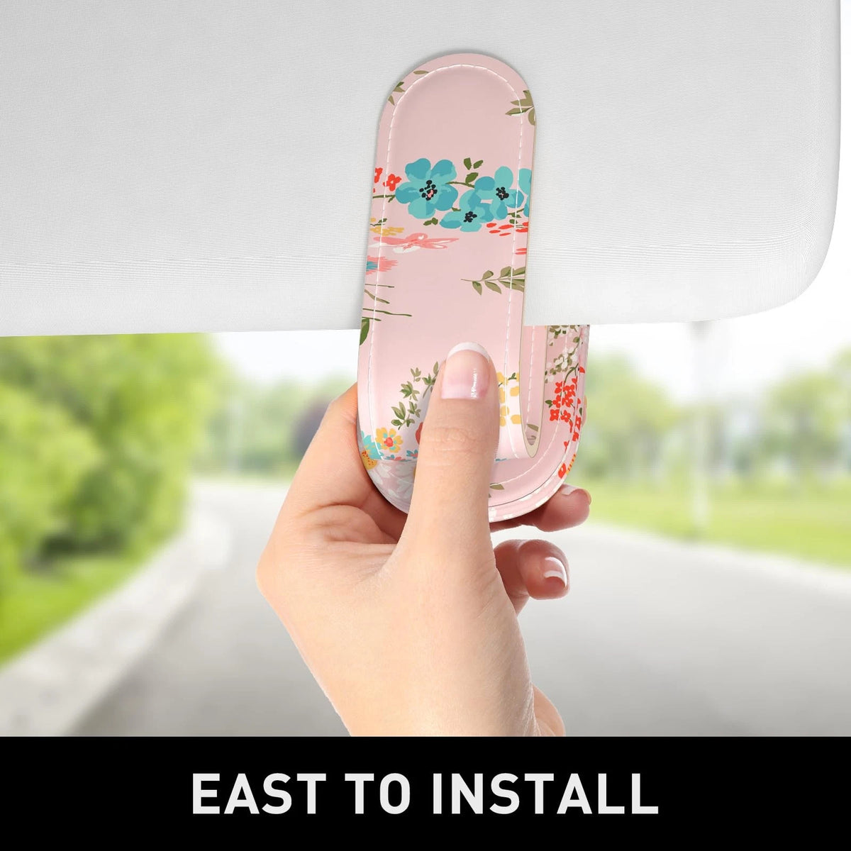 Sunglasses Holder for Car Visor (Magnetic Leather)