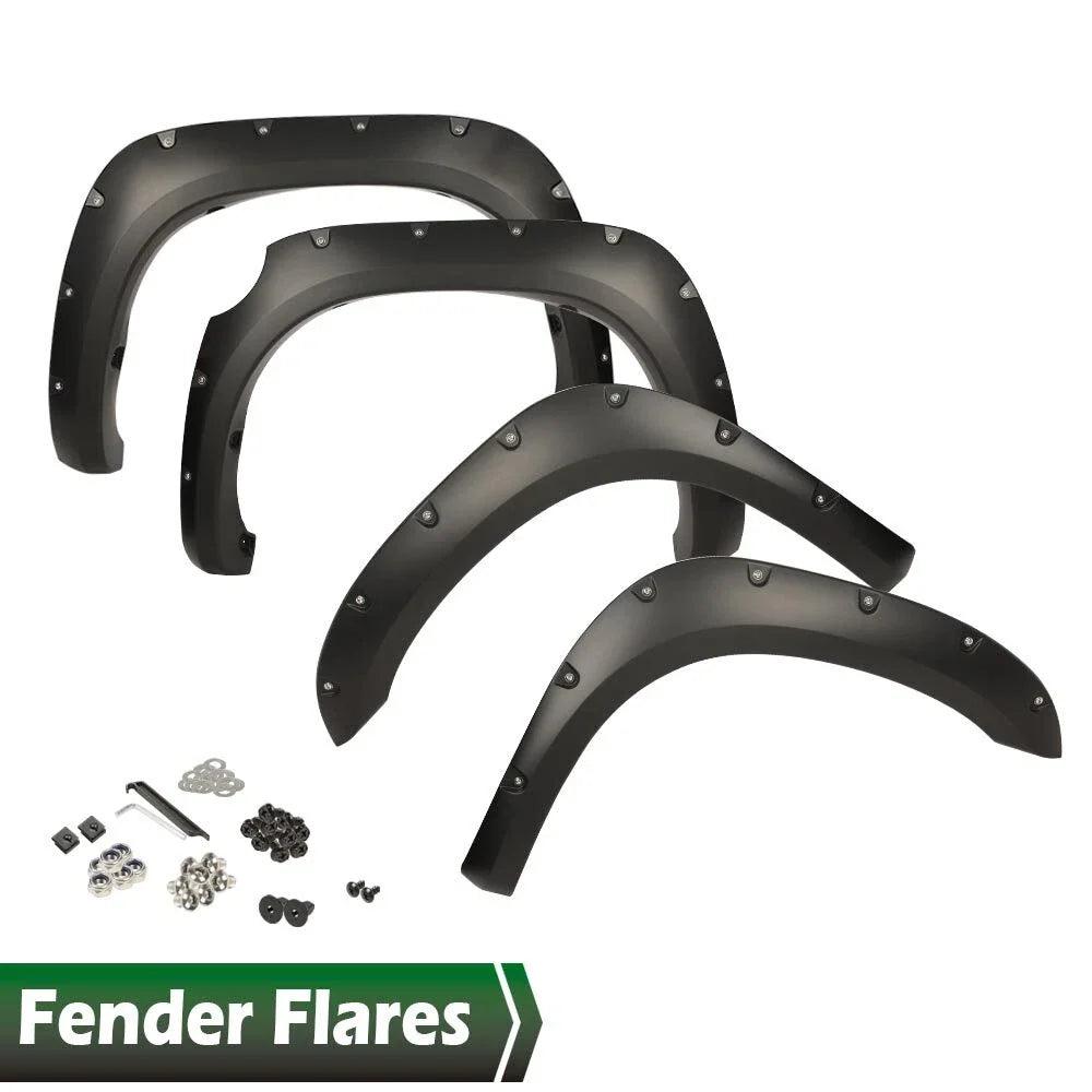 Set of 4 Pocket Rivet Fender Flares for Toyota Tundra (2007–2013)