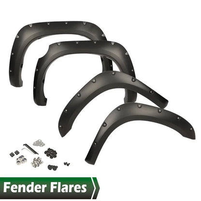 Set of 4 Pocket Rivet Fender Flares for Toyota Tundra (2007–2013)