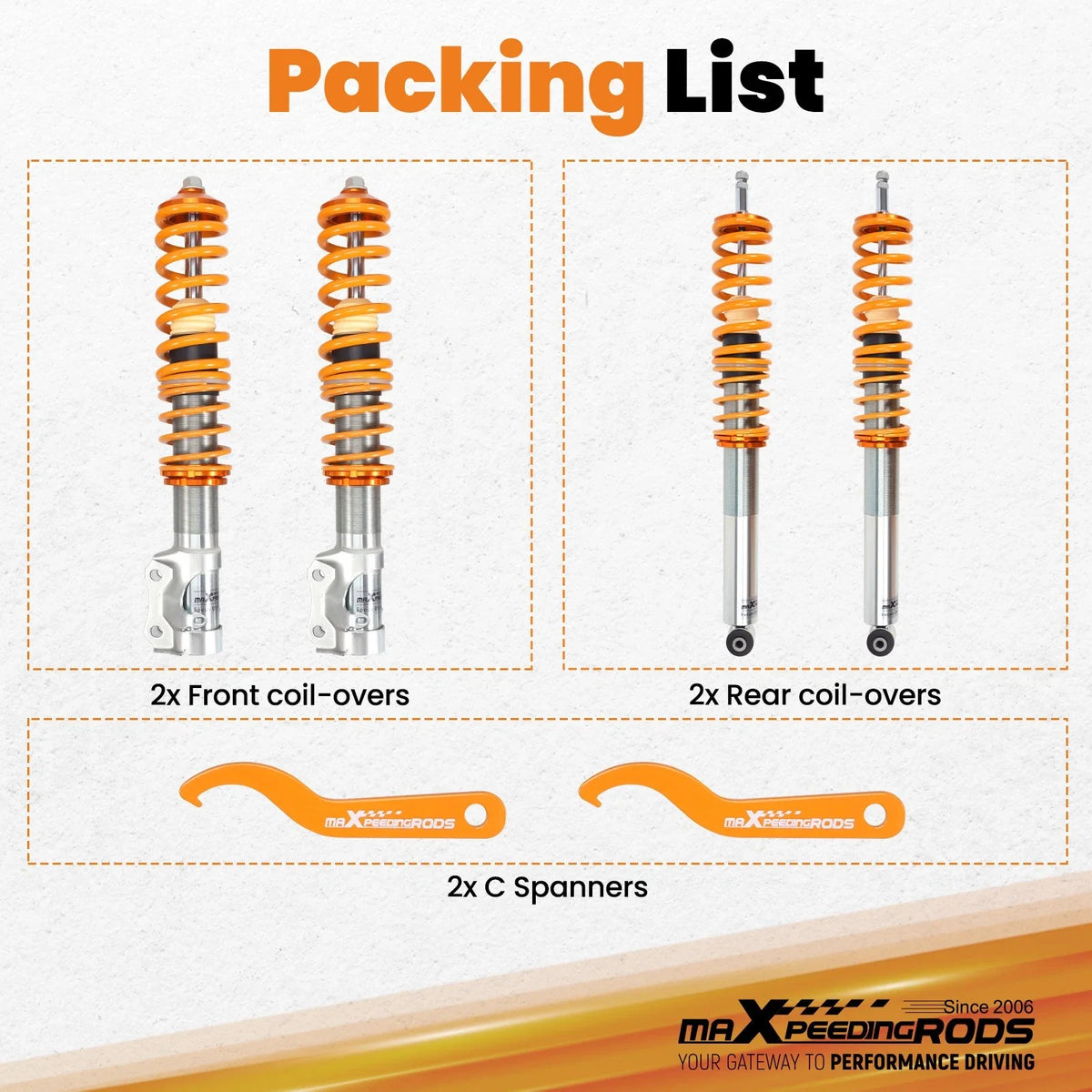Coilover Suspension Lowering Kit for VW Golf & Jetta (1985–1999)