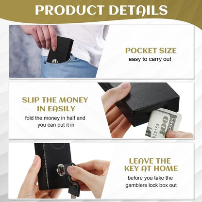 Metal Box for Gamblers Pocket Sized Winner Bank Casino Cash Box
