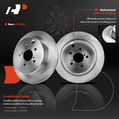Set of 4 Rear Disc Brake Rotors & Pads for Subaru Impreza (2012–2016) 980962R, JBR1548, SBC1114