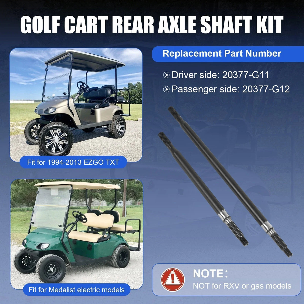 Rear Axle Shaft for EZGO TXT Golf Cart (1994–2013)