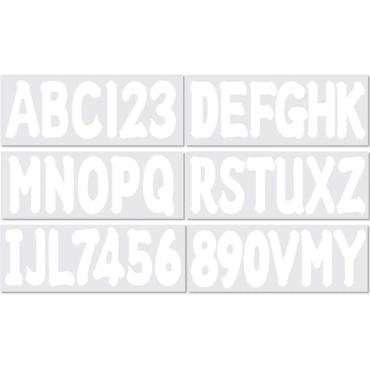 Set of 4 Boat Numbers and Letters Decal Stickers A-Z 0-9 White