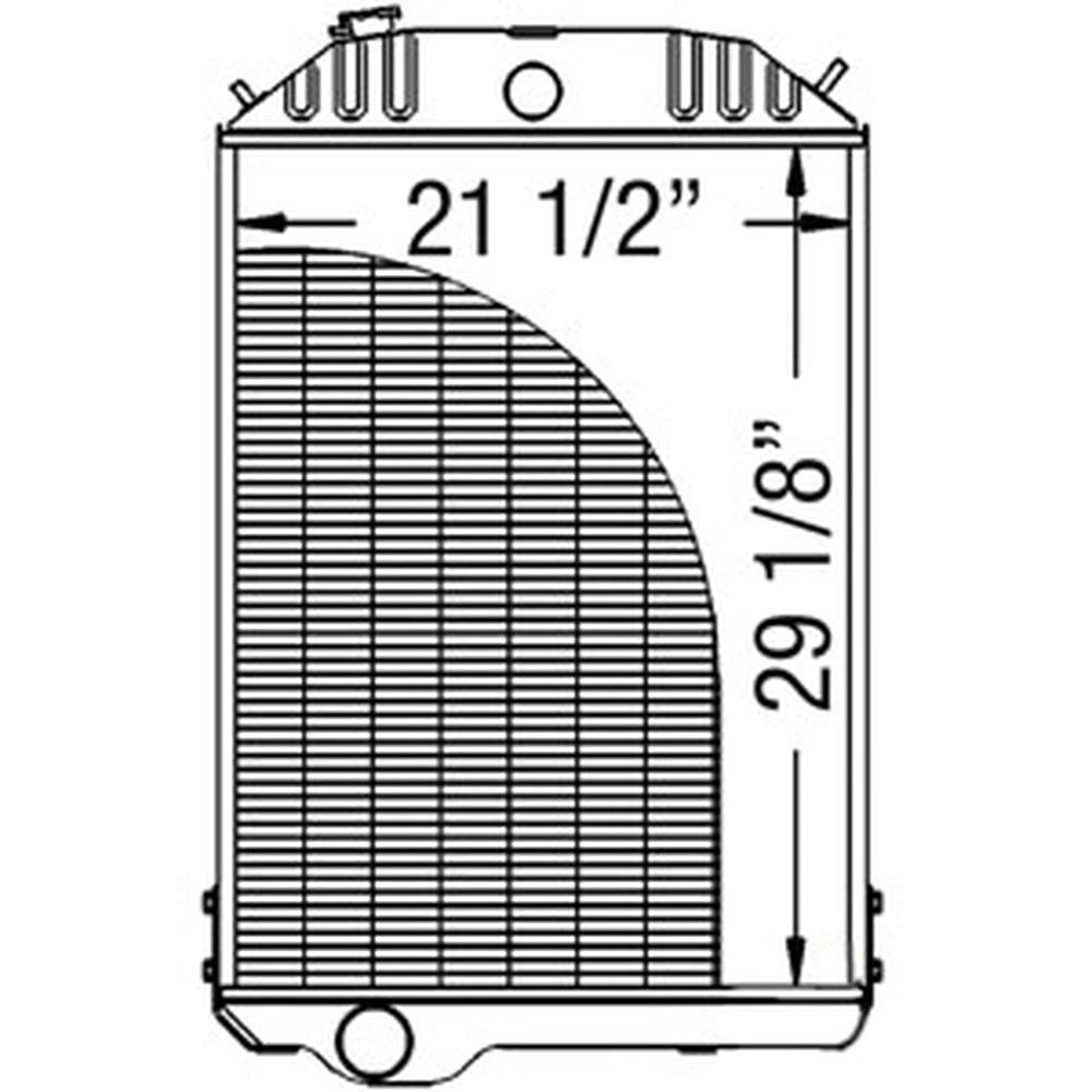 Radiator for John Deere (Fill Neck Height 1in, Inlet 2in, Outlet 2.5in)