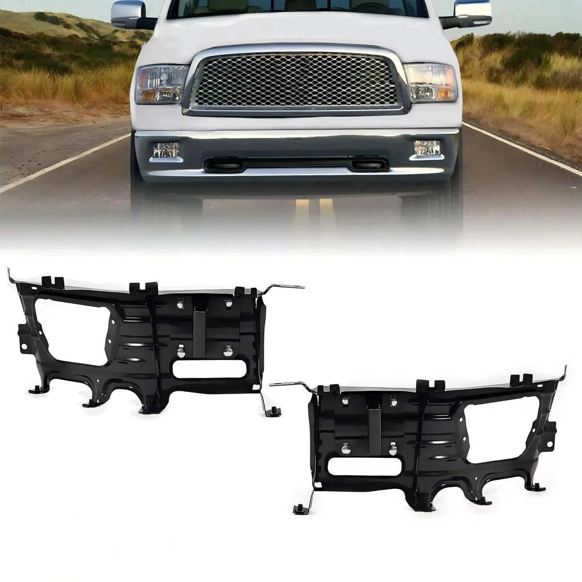 2X Front Bumper Bracket Mount Kit for Dodge Ram 1500 (2009–2012) - CON-A000000065, 68056631AA, CH1061102