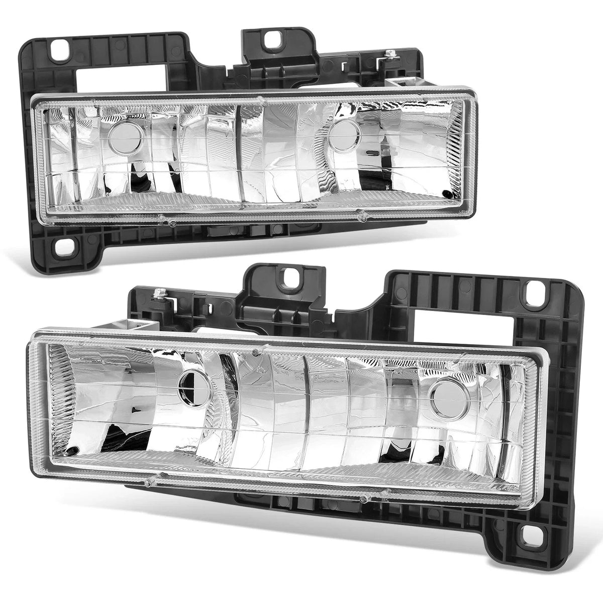 Set of 2 Chrome Housing Headlights for Chevy C/K Pickup (1988–1998)
