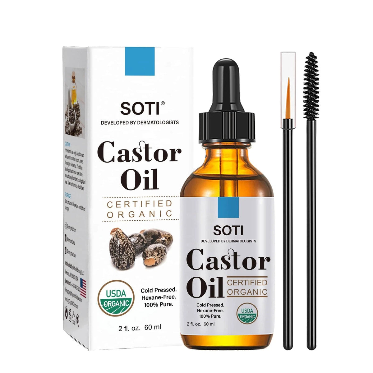 Organic Castor Oil for Various Uses (100% Pure, 2 Fl Oz)