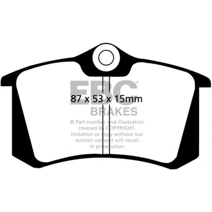 EBC Redstuff Rear Brake Pads for Volkswagen Golf (1985–2019) TLX-ebcDP3680C-CL360A84