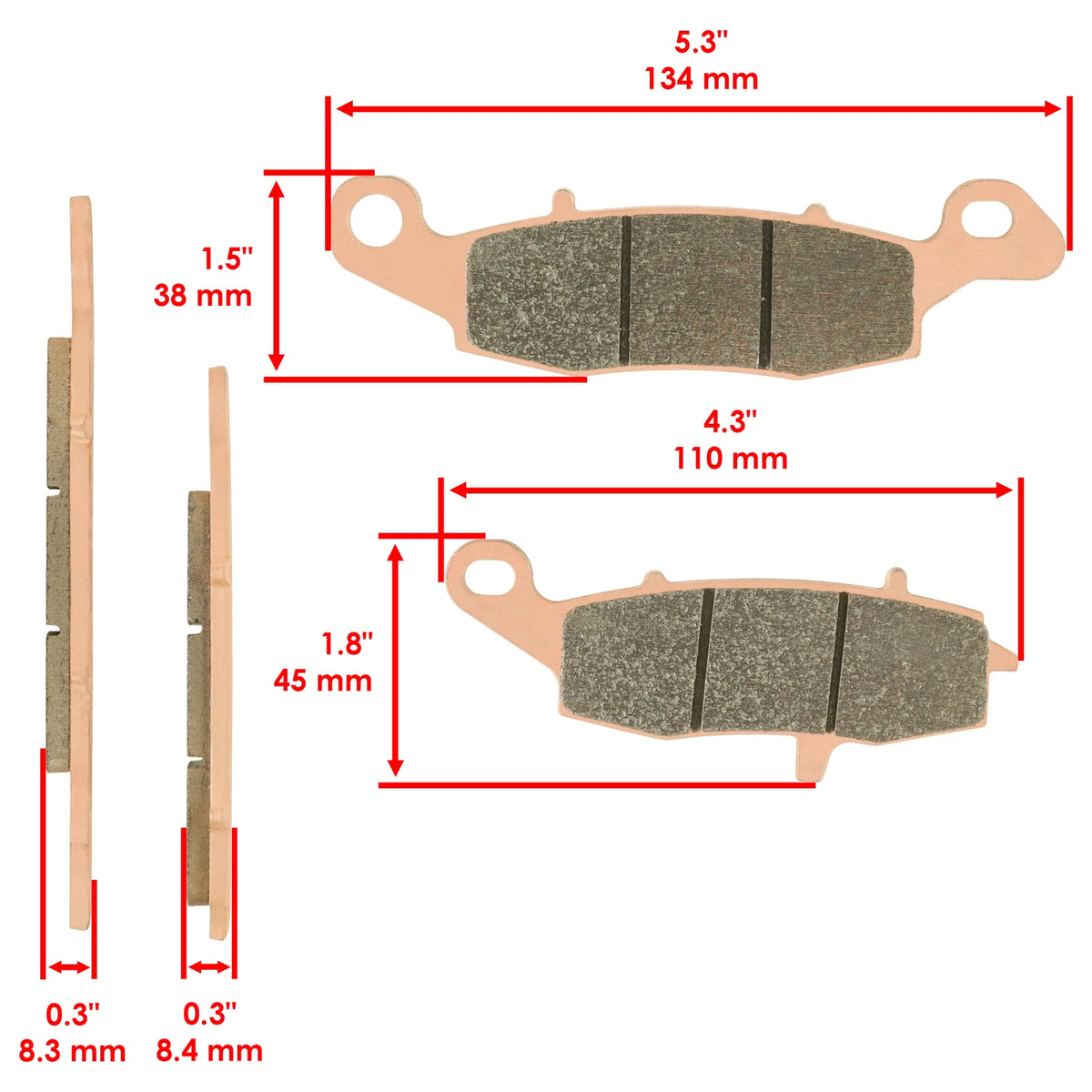 Set of Front and Rear Brake Pads for Kawasaki Vulcan 1600 Nomad (2005–2008) SP187, SP191, MP274