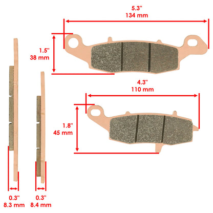 Set of Front and Rear Brake Pads for Kawasaki Vulcan 1600 Nomad (2005–2008) SP187, SP191, MP274