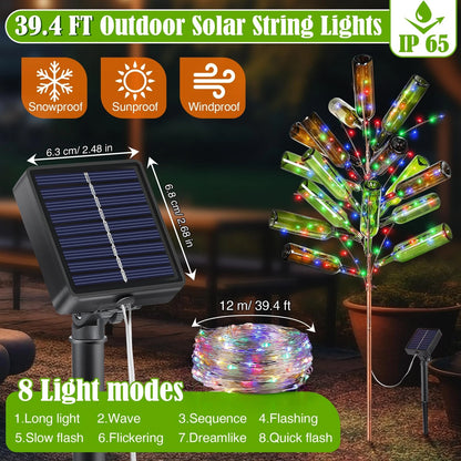 Solar Light Bottle Tree Sculpture for 4in Garden (61")