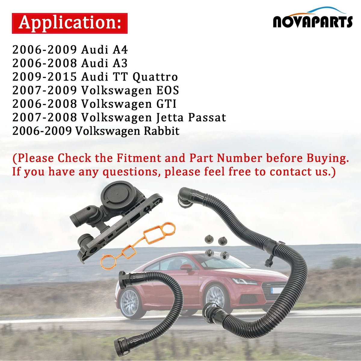 PCV Valve Crankcase Breather Hose Kit for Audi VW (2006–2015)