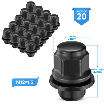 20 Pcs Lug Nut M12x1.5 for Toyota Corolla Prius Highlander RAV4 (2011–2019)