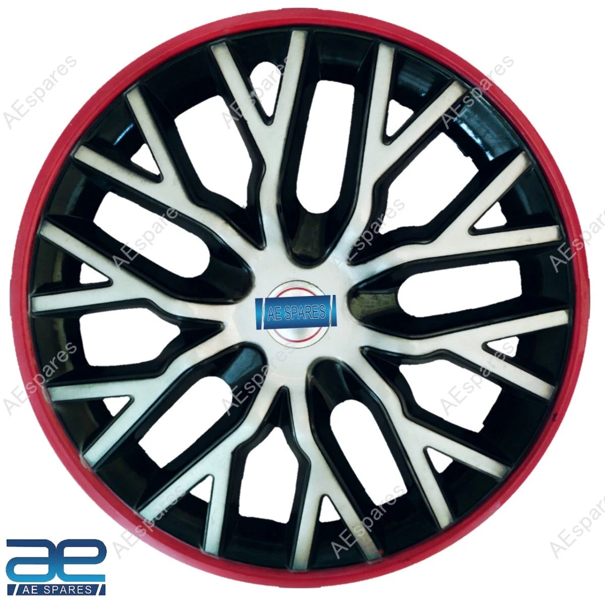 Set of 4 Wheel Hub Caps Cover Plastic Silver Black Red 12-16" for Cars