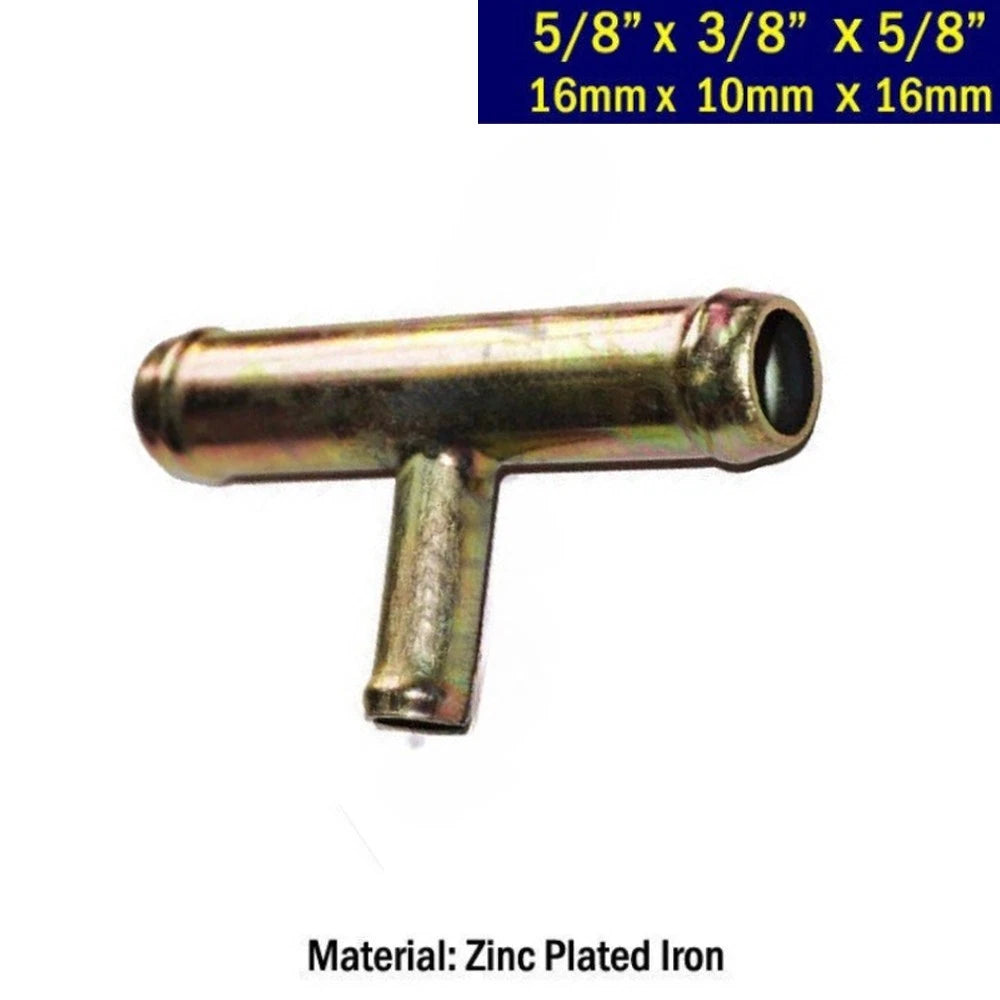 3-Way Heater Hose Pipe Fitting Connector Adapter for TEE (16mm-10mm-16mm)